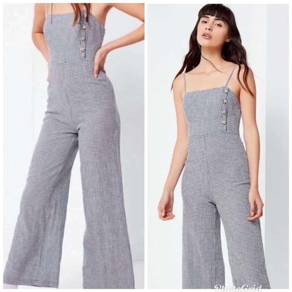 Urban Outfitters Black and White Jumpsuit with Spaghetti Straps